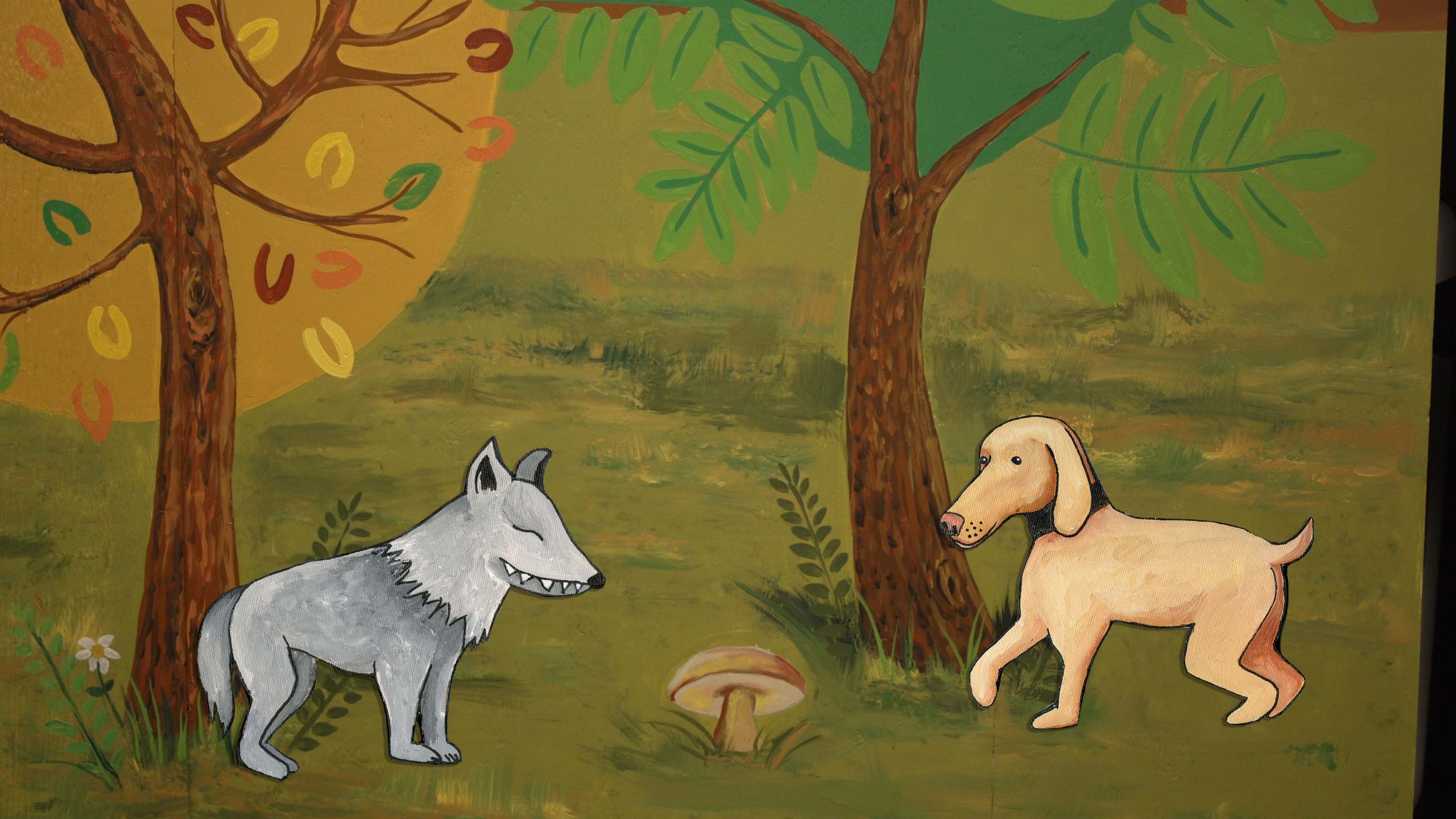 Dessin Le Loup Et Le Chien Les Fables à la Françoise : Le Loup et le chien - TVC d'Argenteuil